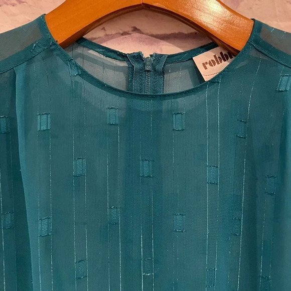 Robbie Bee Vintage Short Sleeve Sheer Dress‎ Size Medium - Picture 7 of 11